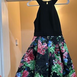 Elegant Black and Floral Kids Dress
